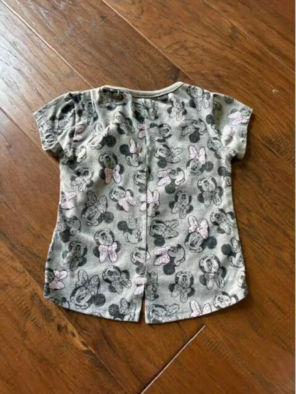 Disney Jr. Minnie Mouse Toddler T-Shirt 2T Gray with Pink Bows